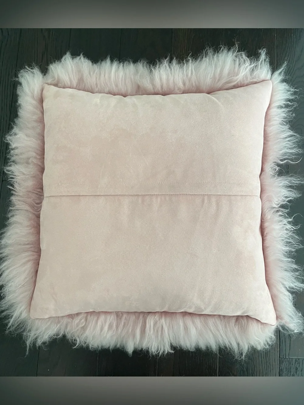 RH Teen Dusty Pink Mongolian Lamb Fur Accent Pillow